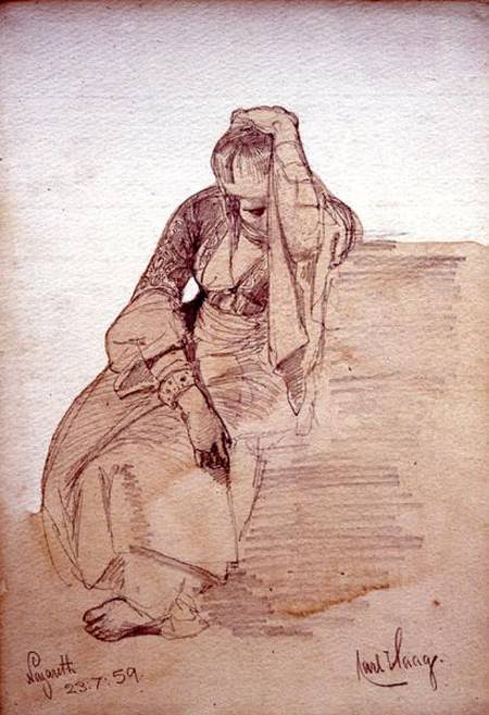 Study of a seated lady, Nazareth from Carl Haag