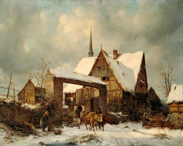 Smallholder farmstead in winter from Carl Julius von Leypold