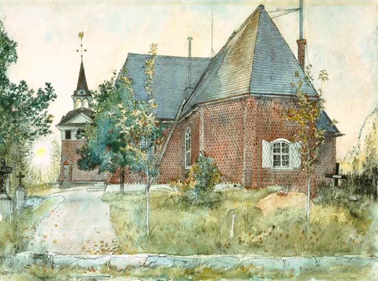 Old Sundborn Church, from 'A Home' series from Carl Larsson