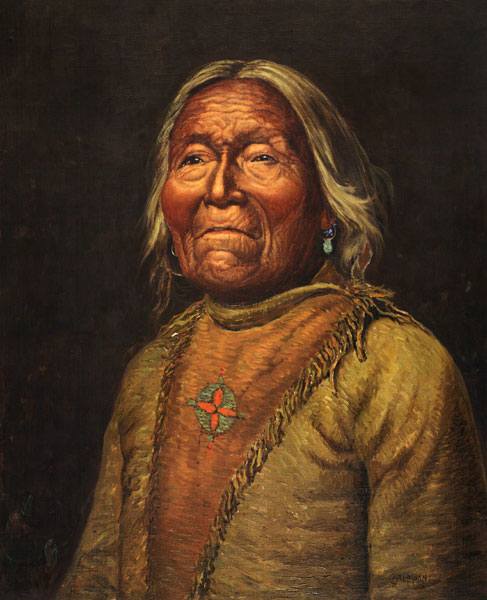 Nar-Ah-Kee Gie Etsu, Old Apache Scout (oil on canvas) from Carl Moon