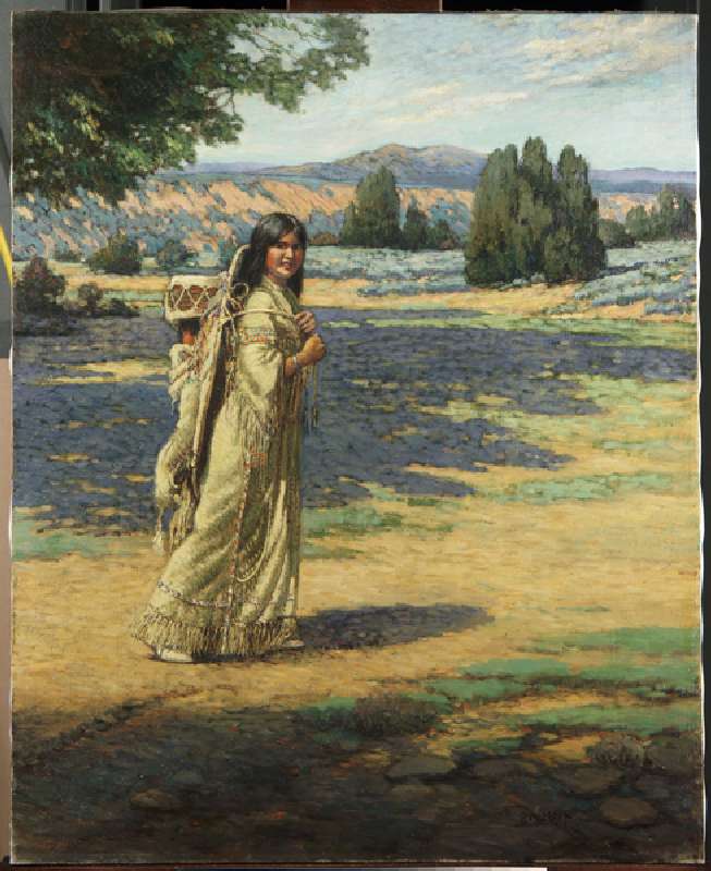 Indian woman with papoose (oil on canvas) from Carl Moon