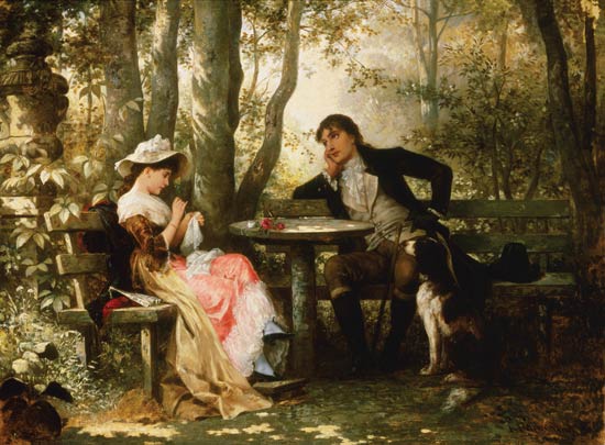 A chat in the park. from Carl Schweninger
