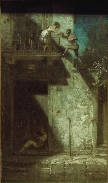 Spitzweg / Rendezvous at Night / c. 1875 from Carl Spitzweg
