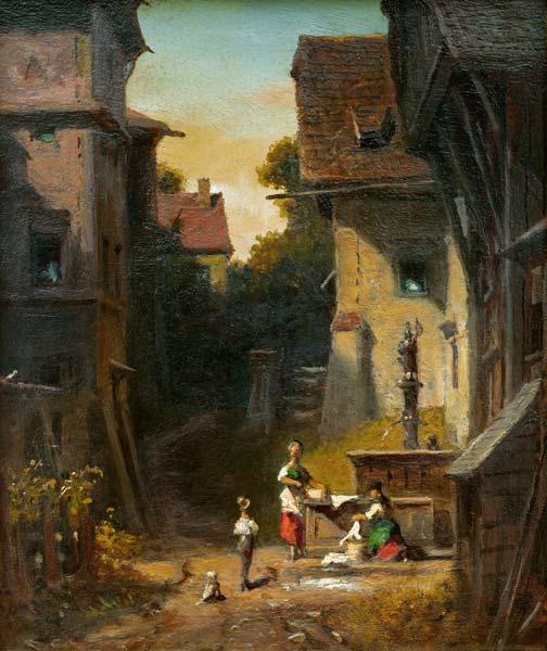 Spitzweg / At the City Well / c. 1865