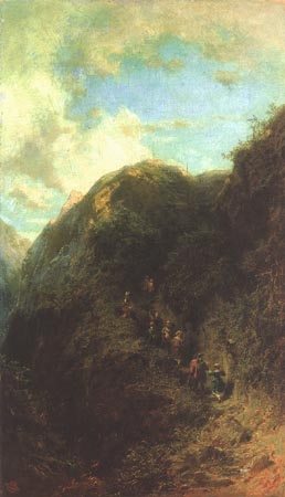 Tourists in the mountains from Carl Spitzweg