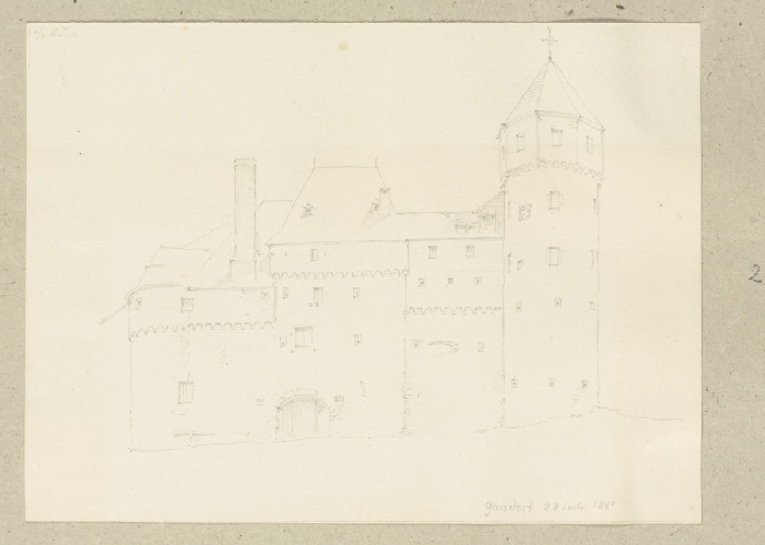 Die Vorburg von Schloss Gondorf from Carl Theodor Reiffenstein