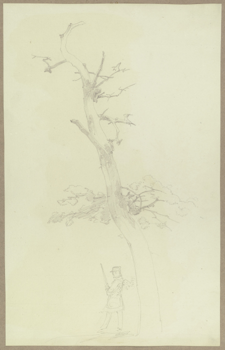 Kahler Baum, darunter ein Jäger from Carl Theodor Reiffenstein