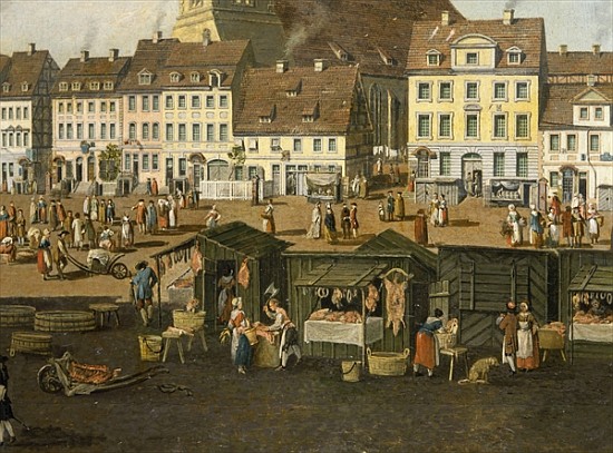 The New Market in Berlin with the Marienkirche c.1770 from Carl Traugott Fechhelm