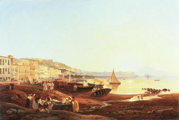 Mergellina Harbour, c.1831 (oil on canvas) from Carl Wilhelm Götzloff