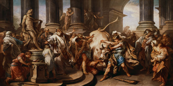 Theseus conquering the bull at Marathon, 1732-34 from Carle van Loo