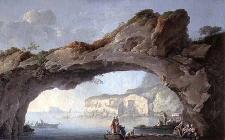A Great Rock Arch with a view through to the Sea of Naples from Carlo Bonaria or Bonavia