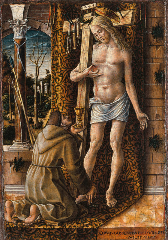 Saint Francis Catches the Blood of Christ from the Wounds from Carlo Crivelli