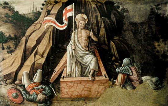 The Resurrection, right hand predella panel from the San Silvestro polyptych from Carlo Crivelli