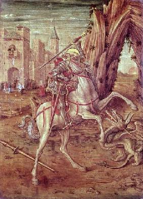 St. George and the Dragon, scene from the predella panel of the ''Madonna della Rondine'' altarpiece