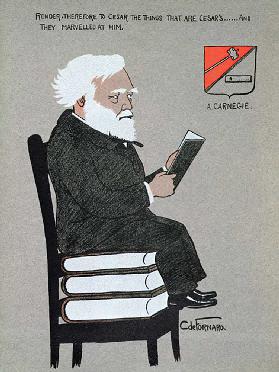Caricature of Andrew Carnegie (1835-1919) illustration from Millionaires of America, 1902