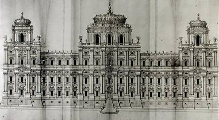 Project for the east facade of the Louvre, from 'Recueil du Louvre' volume I fol. 10 from Carlo Rainaldi