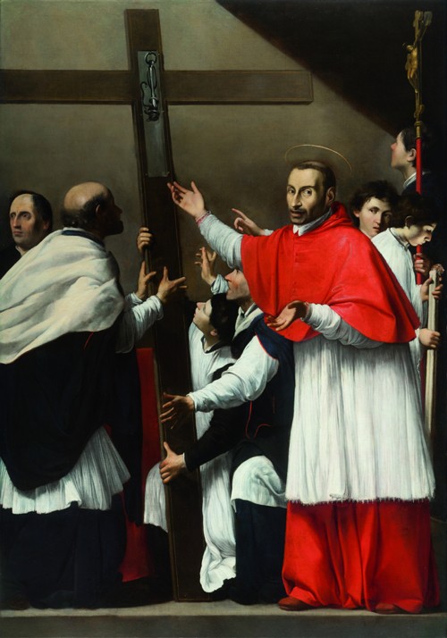 The Exaltation of the Holy Nail with Saint Charles Borromeo from Carlo Saraceni