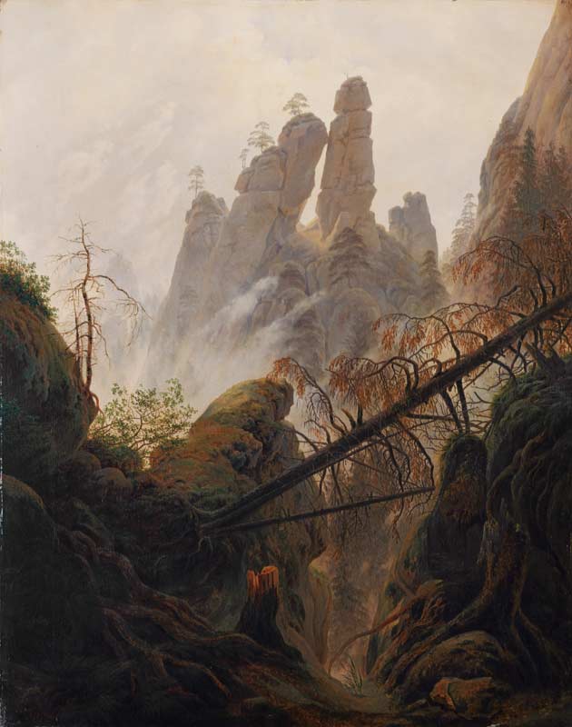 Rock ravine (ravine in the Elbsandsteingebirge) from Caspar David Friedrich