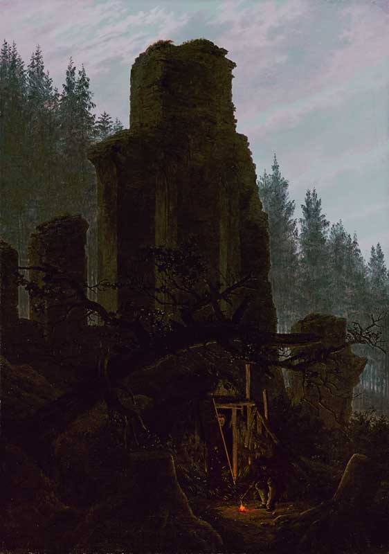 Church ruin in the woods. from Caspar David Friedrich
