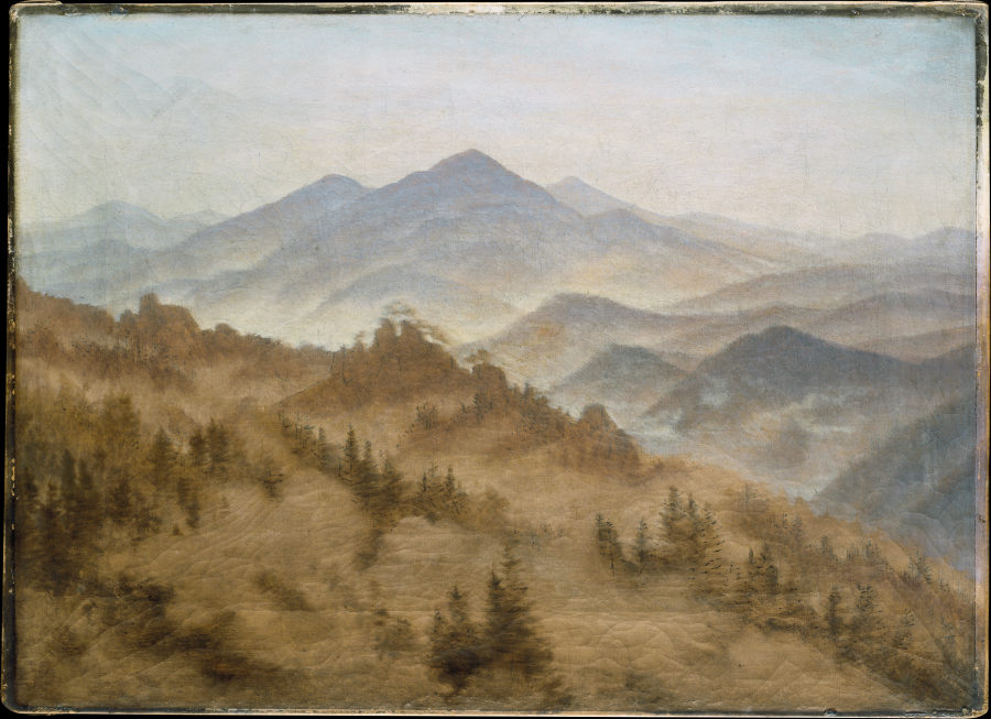 Mountains in the Rising Fog from Caspar David Friedrich