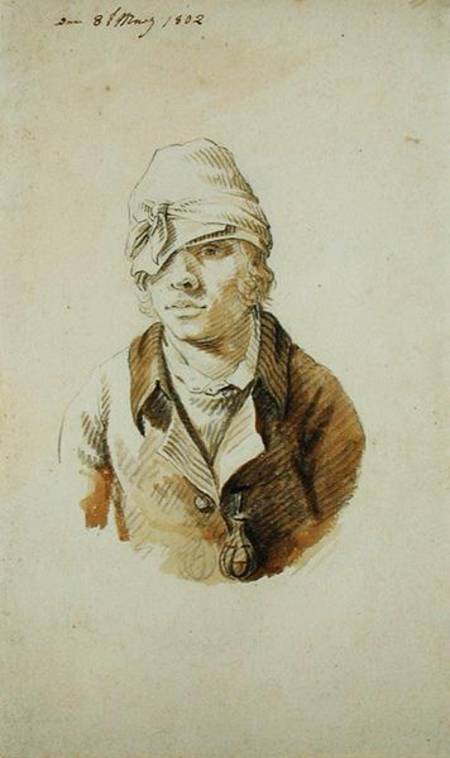 Self Portrait with Cap and Eye Patch, 8th May 1802 (pencil, brush and w/c on from Caspar David Friedrich