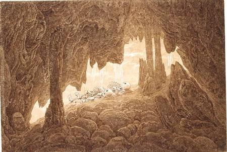 Skeleton in the Cave from Caspar David Friedrich