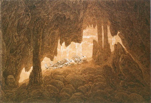 Skeletons in the dripstone cave from Caspar David Friedrich