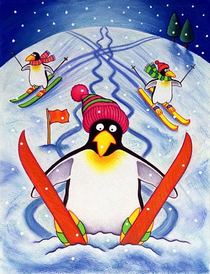 Skiing Holiday, 2000 (w/c and pastel on paper)  from Cathy  Baxter
