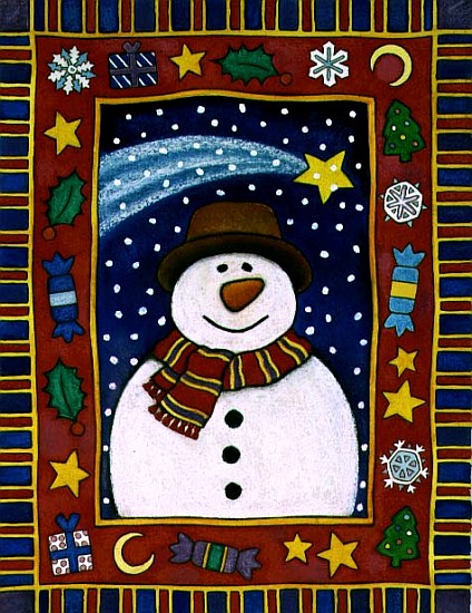 Snowman and shooting star, 1996 (w/c and gouache)  from Cathy  Baxter