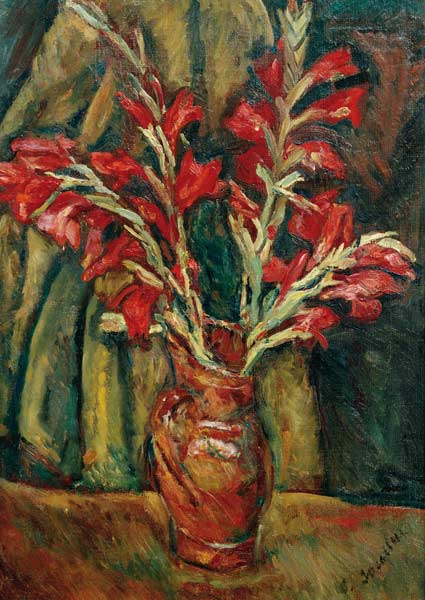 Red Galdioli in a Vase from Chaim Soutine