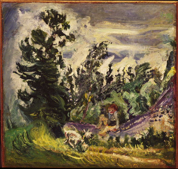 Landscape with little girl from Chaim Soutine