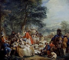 Rest at the hunting. from Charles André van Loo