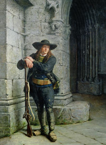 Armed Breton Guarding a Porch from Charles Antoine J. Loyeux