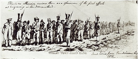 Hobart Town Chain Gang, c.1831 from Charles Bruce