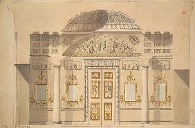 Elevation of the Mirror Wall in the Jasper Study of the Agate Pavilion at Tsarskoye Selo
