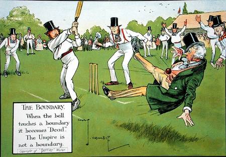 The Boundary, illustration from 'Laws of Cricket' from Charles Crombie
