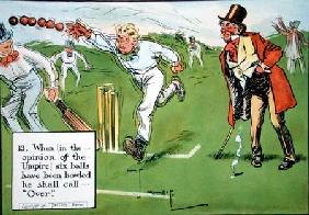 (13) When (in the opinion of the Umpire) six balls have been bowled he shall call...'Over', from 'La