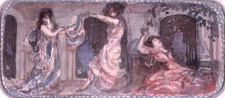 Two Female Figures dancing in a Room, another reclining from Charles Edward Conder
