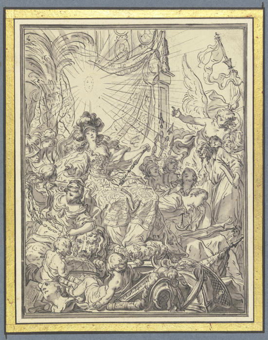 Frankreich auf dem Thron, umgeben von allegorischen Figuren from Charles Eisen