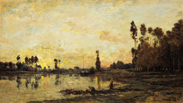 Sunset over the river Oise from Charles-François Daubigny