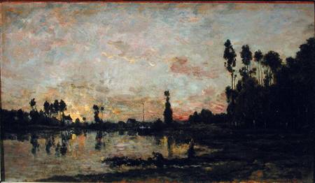 Sunset on the Oise from Charles-François Daubigny