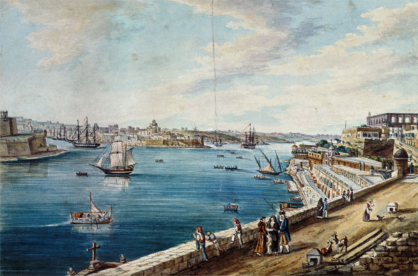 The Grand Harbour, Valletta, Malta from Charles Frederick de Brocktorff