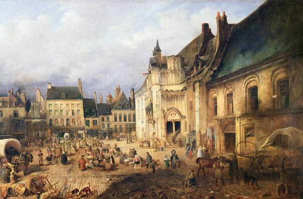 View of the Place de l'Hotel de Ville, Saint-Omer from Charles Goureau