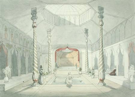 Interior of a Persian bath at Kermanshah from Charles Hamilton Smith