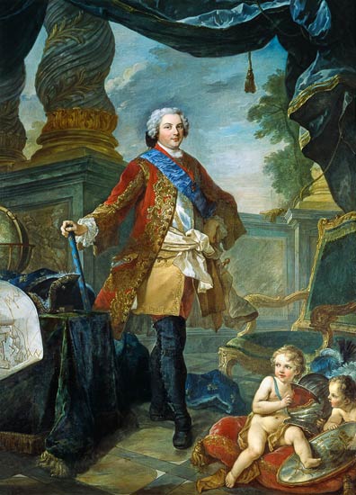 Louis (1729-65) Dauphin of France with a Plan of the Siege of Tournai from Charles Joseph Natoire