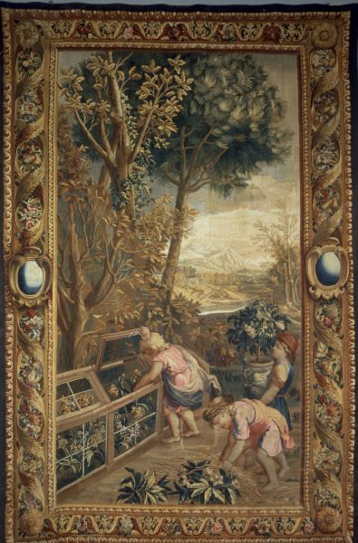 Boys as gardeners / Tapestry, C18 from Charles Le Brun