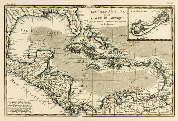 The Antilles and the Gulf of Mexico, from 'Atlas de Toutes les Parties Connues du Globe Terrestre' b from Charles Marie Rigobert Bonne
