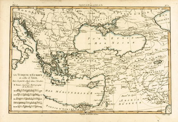 Turkey, from 'Atlas de Toutes les Parties Connues du Globe Terrestre' by Guillaume Raynal (1713-96) from Charles Marie Rigobert Bonne