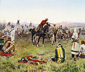 Confrontation with Indians (Single Handed) from Charles Marion Russell