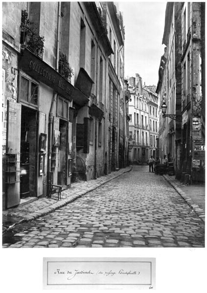 Rue du Jardinet, from passage Hautefeuille, Paris, 1858-78 (b/w photo)  from Charles Marville